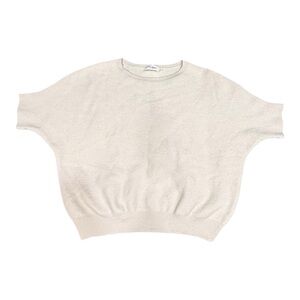 The Reset Cream Short Sleeve Knit Top 100% Wool Sz Medium